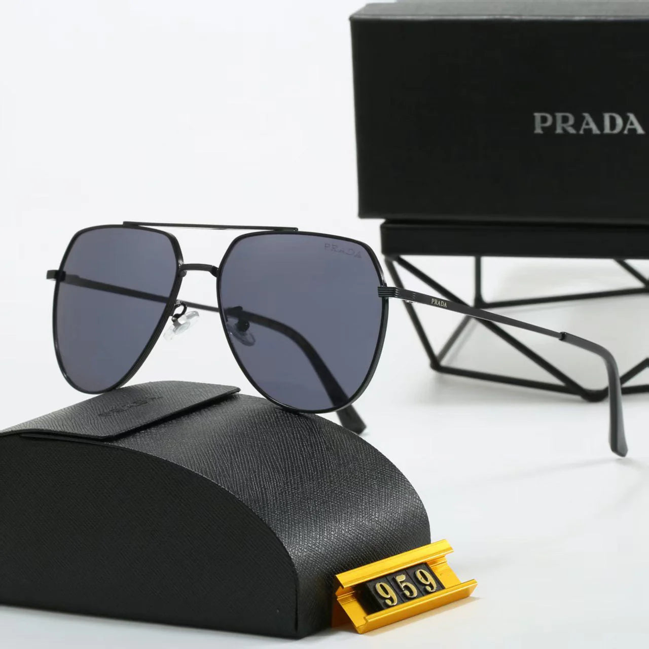 Thin lens metal sunglasses 959