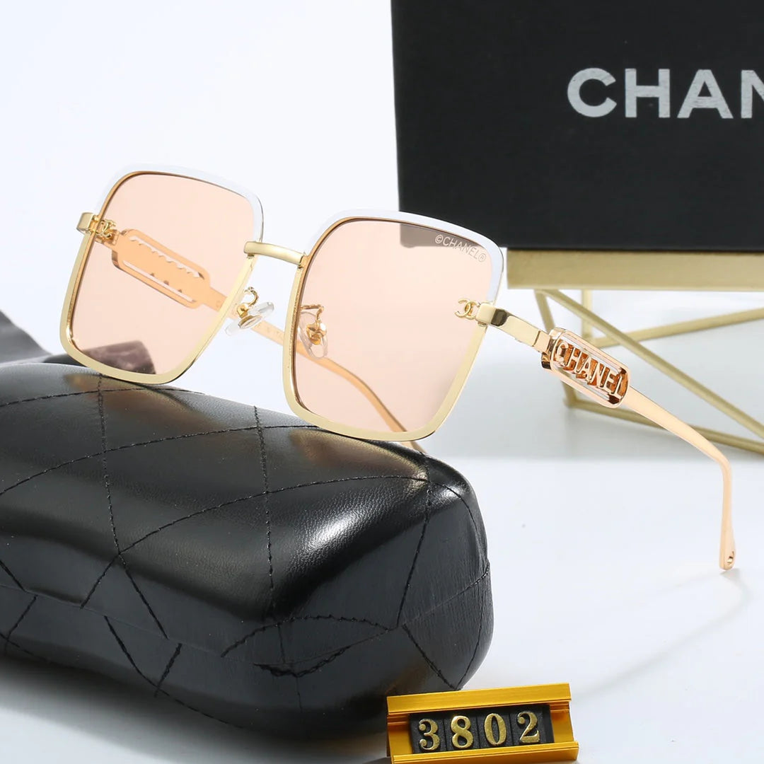 Fashion Woman's Metal Letters Sunglasses