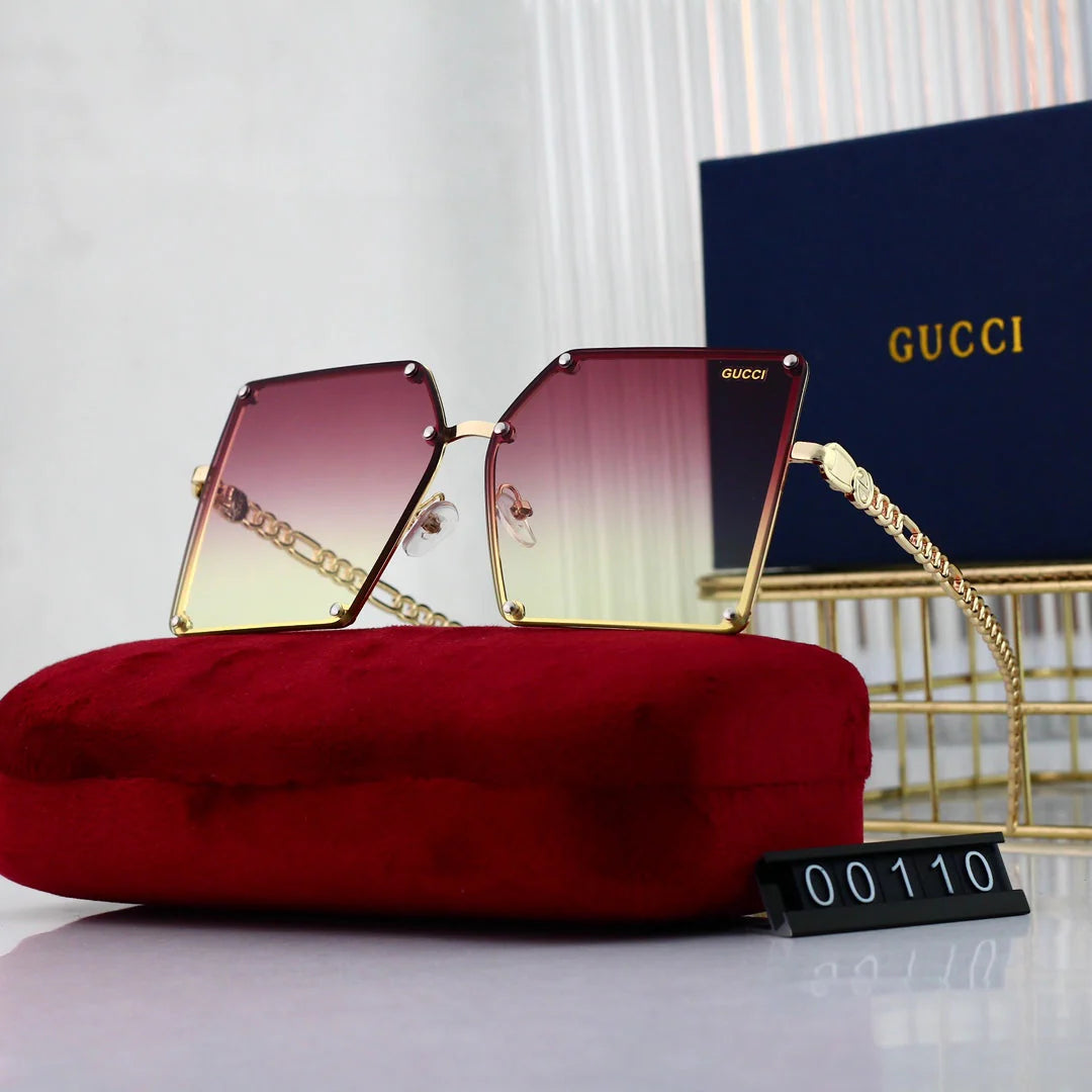 6-color square popular high-definition lens metal sunglasses 00110