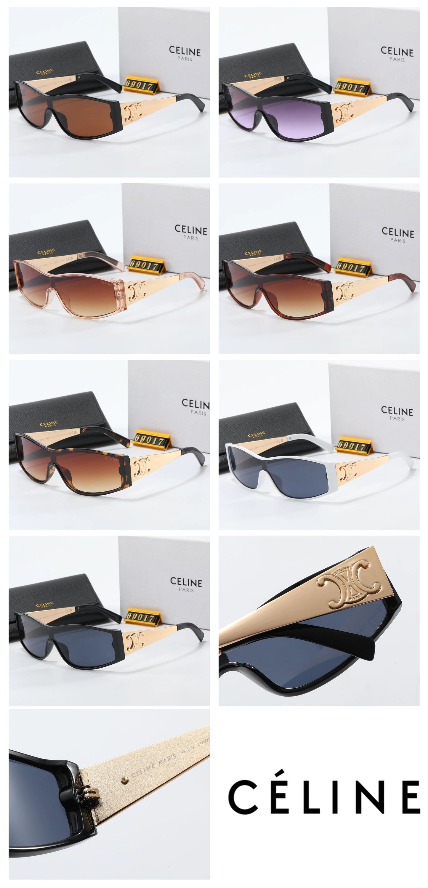 7 colors new integrated lens metal frame sunglasses  69017