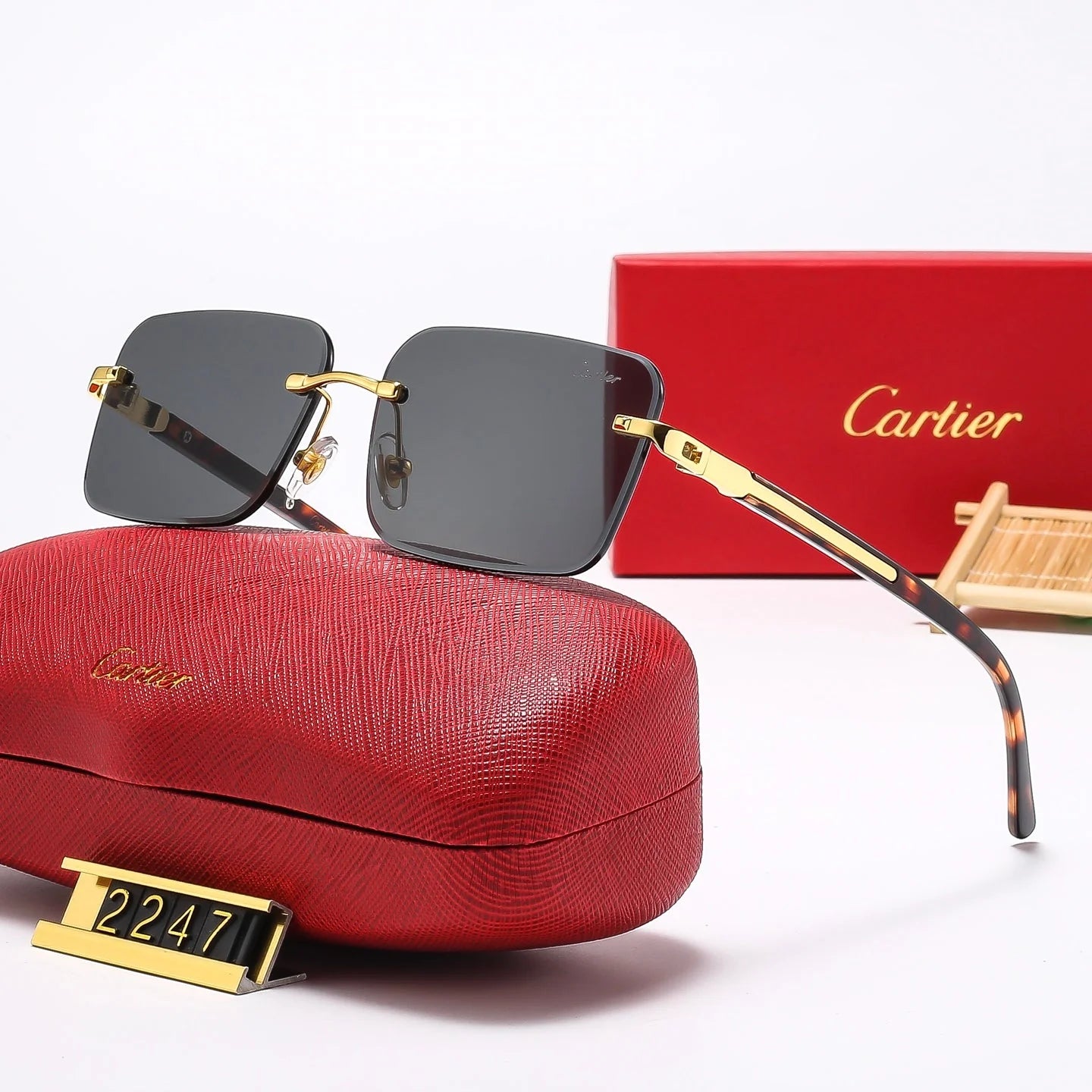 5 colors new frameless plain sunglasses 2246