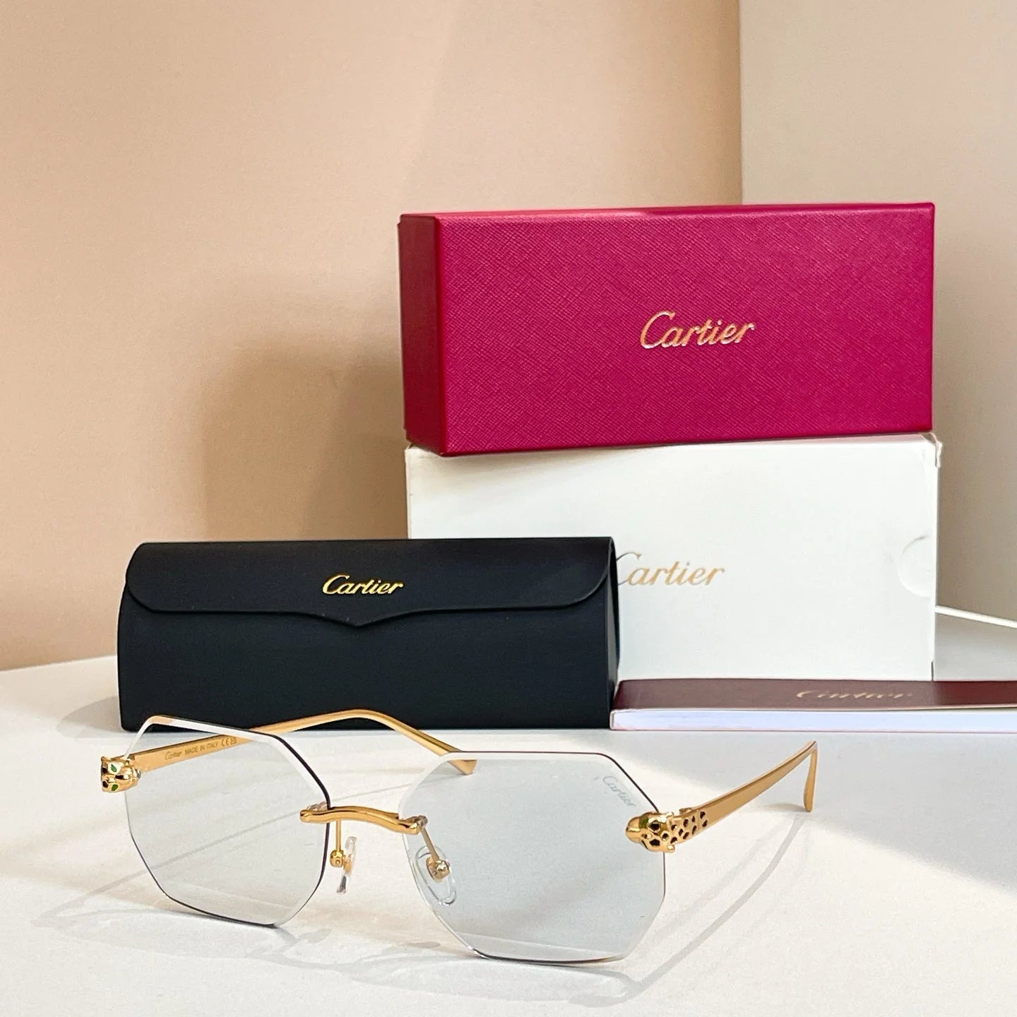 Frameless two-tone sunglasses