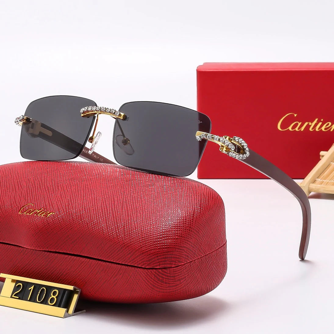 6 Colors Diamond Frameless Sunglasses 2107