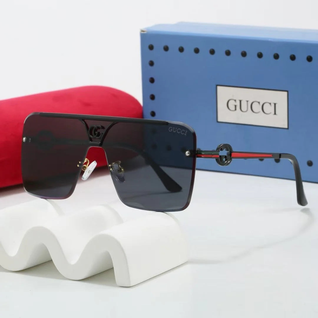 7 colors square half-frame metal sunglasses