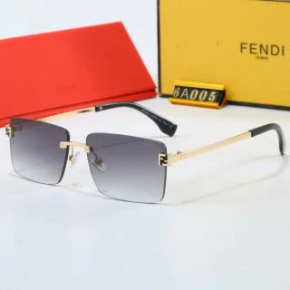 Half-frame metal gradient sunglasses