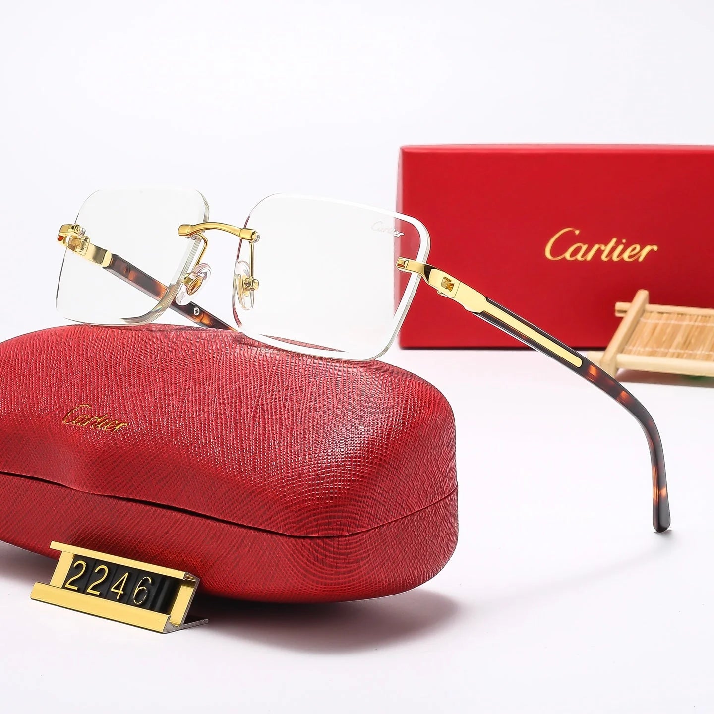 5 colors new frameless plain sunglasses 2246