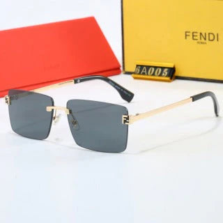 Half-frame metal gradient sunglasses