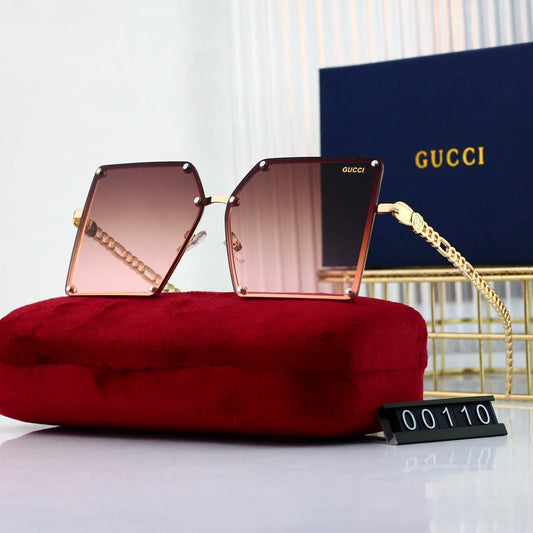 6-color square popular high-definition lens metal sunglasses 00110