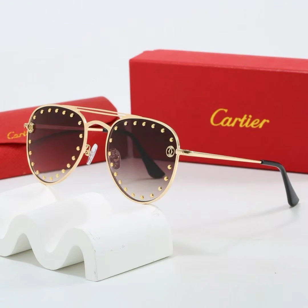 7 colors fashion Personalized rivet large frame sunglasses