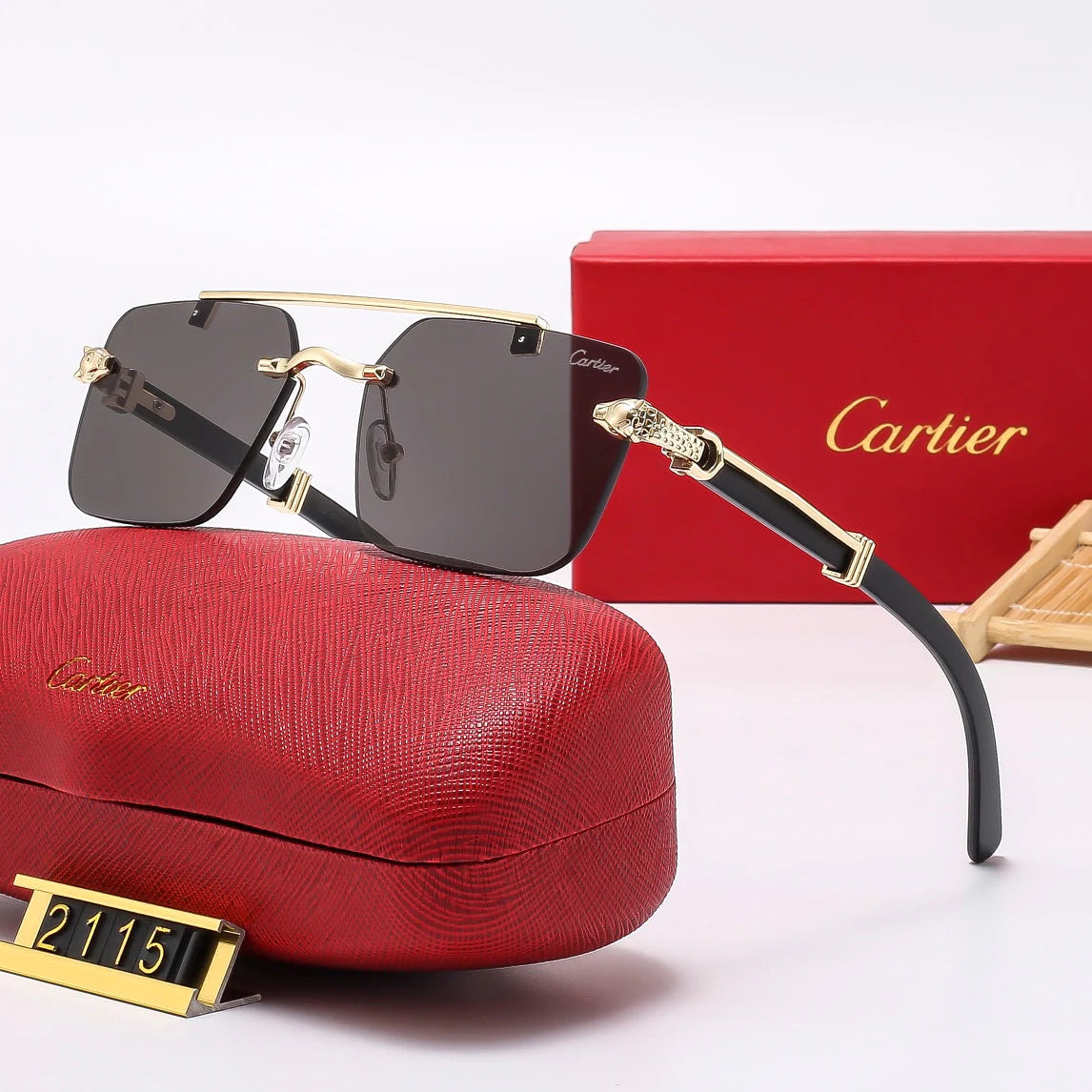 Frameless leopard sunglasses 2115