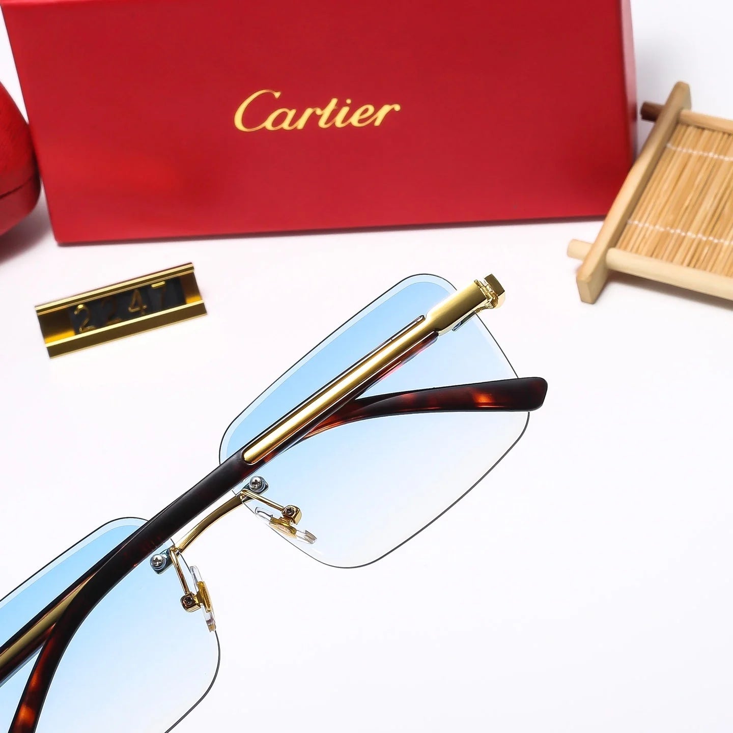 5 colors new frameless plain sunglasses 2246